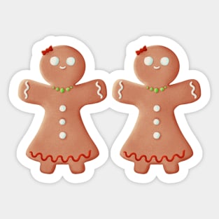 Gingerbread girls couple lgbt Sticker